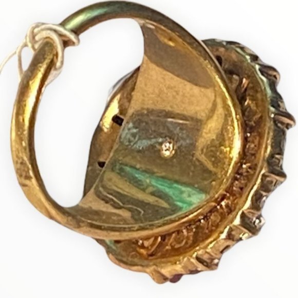 J. Crew Flower Crystal Statement Cocktail Ring Size 8 Cubic Zirconia 1” Setting - Picture 6 of 8